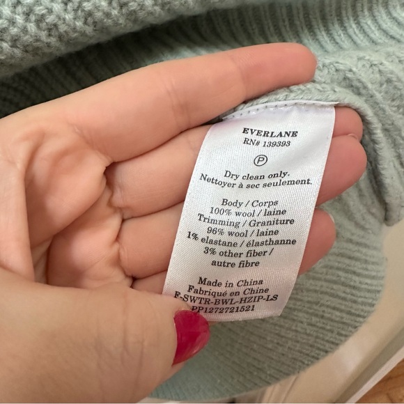 Everlane Ribbed Half-Zip Sweater wool quarter zip collared m medium - Picture 4 of 7